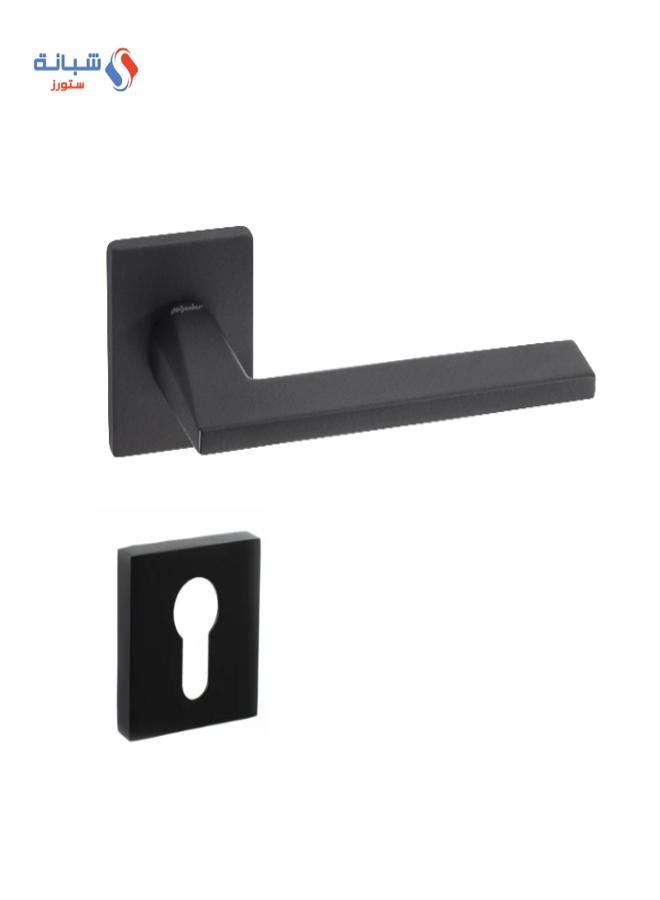 Doganlar Doganlar Terra Turkish Rosette Cylinder Door Handle Set – Matte Black  - Image 1