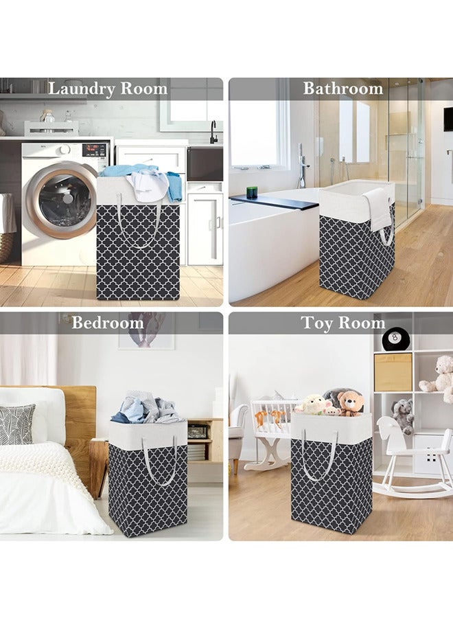 Laundry Baskets,Laundry Hamper with Long Handles,Collapsible Waterproof Clothes Hamper,Freestanding Tall Laundry Bin,Clothes Hamper for Bedroom, Bathroom, Dorm, 75L - Image 2