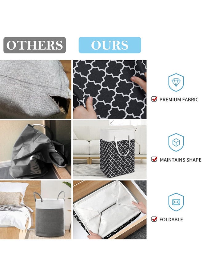 Laundry Baskets,Laundry Hamper with Long Handles,Collapsible Waterproof Clothes Hamper,Freestanding Tall Laundry Bin,Clothes Hamper for Bedroom, Bathroom, Dorm, 75L - Image 4