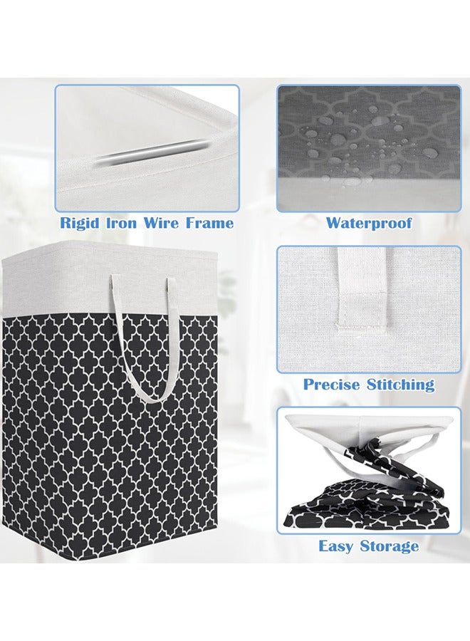 Laundry Baskets,Laundry Hamper with Long Handles,Collapsible Waterproof Clothes Hamper,Freestanding Tall Laundry Bin,Clothes Hamper for Bedroom, Bathroom, Dorm, 75L - Image 5