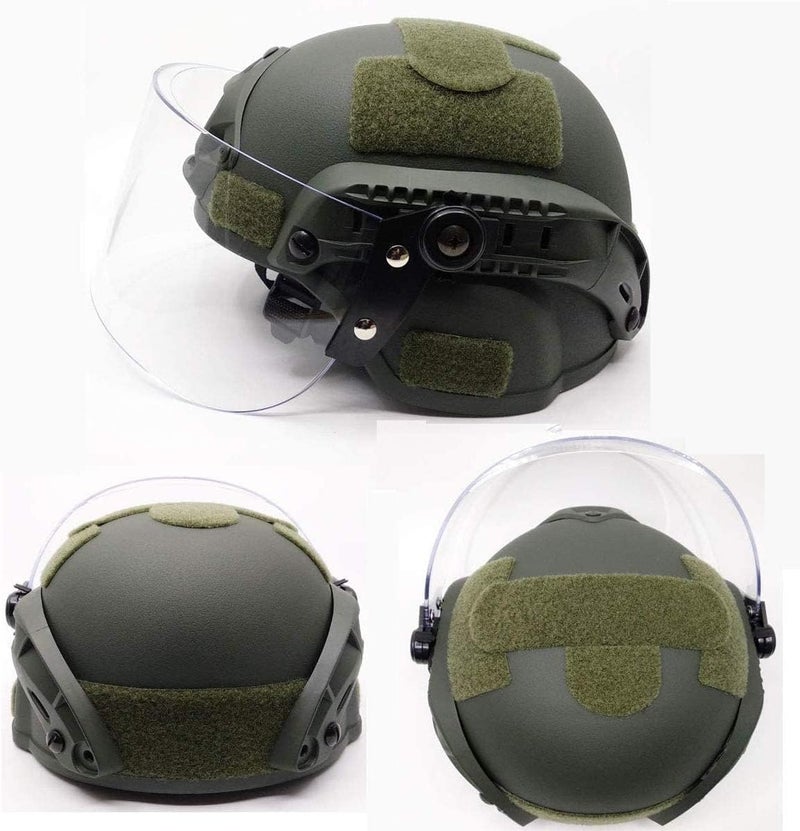 LEJUNJIE Tactical MICH 2000 Fast Helmet with Clear Riot Visor Face Shield Sliding Goggles for Airsoft Paintball CS War Games Outdoor Sports. - Image 4