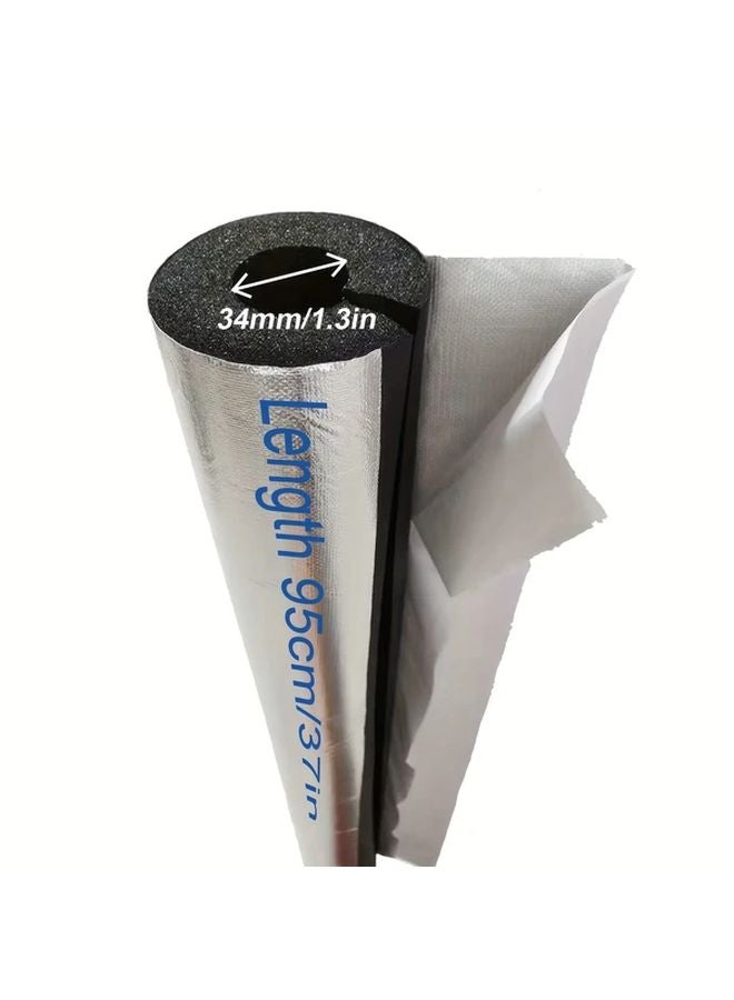 34mm Self Adhesive Pipe Insulation Tube Heavy Duty Freeze Proof Cover Aluminum Foil - Image 1