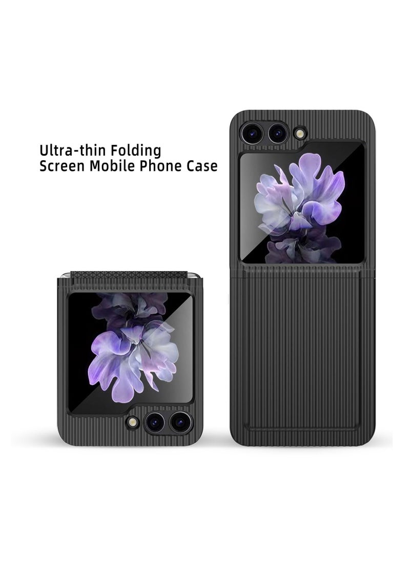 Aookay Case for Samsung Galaxy Z Flip 6, Built-in Front Screen Protector, Shock Resistant and Fall Proof, Hidden Hinge Ultra-Slim Fashion Suitcase-Shaped Protection Cover for Flip 6 (Black)  - Image 2