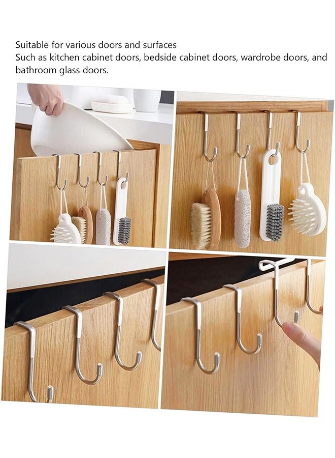 4 Pcs Over Cabinet Hook,Multi-Use Gabinet Doors Double S Hooks for Hanging,Kitchenware,ClosetCabinet Hooks for Hanging  - Image 3