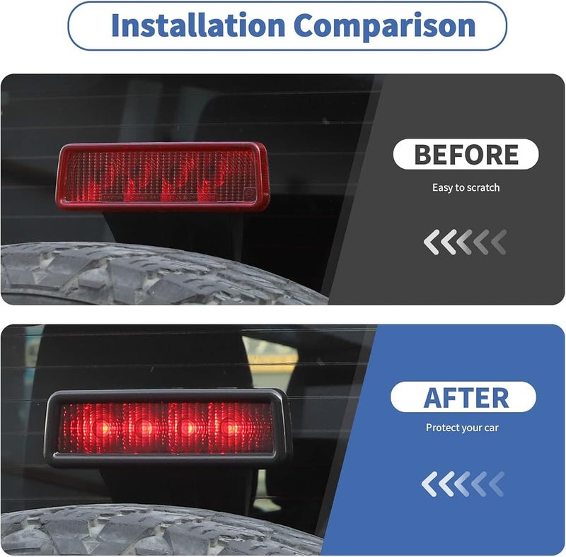 Linskip Rear Brake Light Cover Compatible with 2007-2017 Jeep Wrangler JK JKU, Rear High Centre Third Brake Guard Decoration for Jeep JK Accessories(Dark Smoke) - Image 2