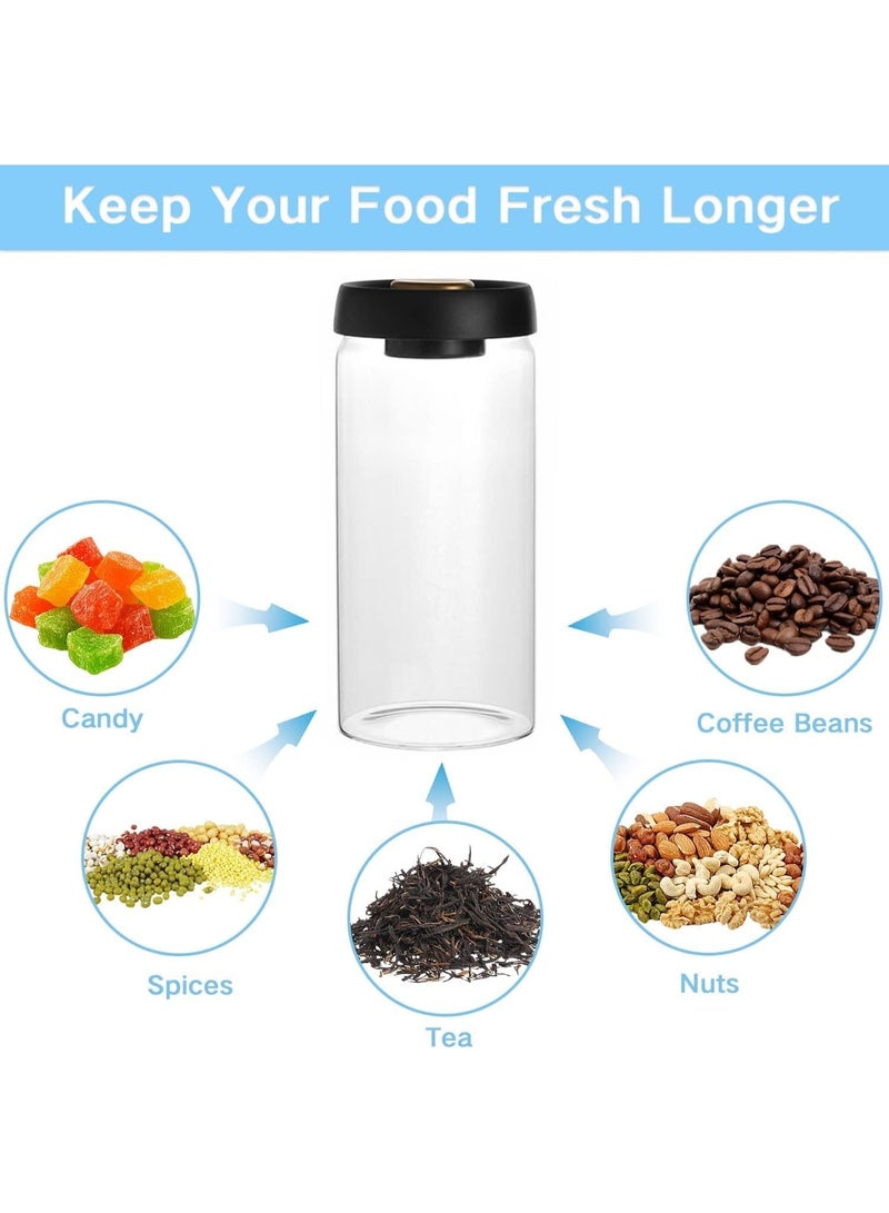 NIUB Glass Kitchen Storage Jars, Coffee Canisters with Airtight Lid Seal, Food Storage Containers - Perfect for Coffee Beans, Tea, Sugar, Candy, Spices, Rice (1800ml/60 Ounces) - Image 2
