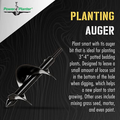Power Planter Bulb & Bedding Black Auger Bit (3"x7") with 3/8" Non-Slip Hex Drive for Bulb Planting and Gardening Equipment for Grass and The Lawn, Mixing Paint, Earth Auger for Home Projects - Image 4