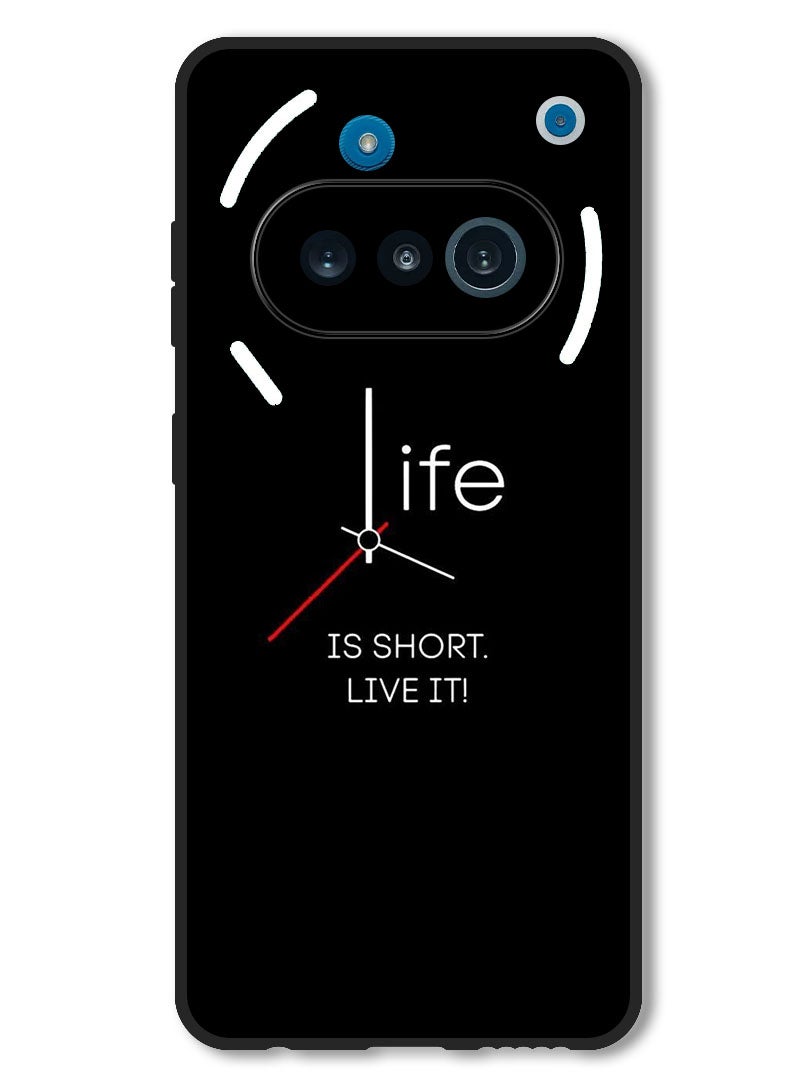 Theodor Case Compatible with Nothing Phone 3a Protection Shockproof Bumper Cover Life is Short - Image 1