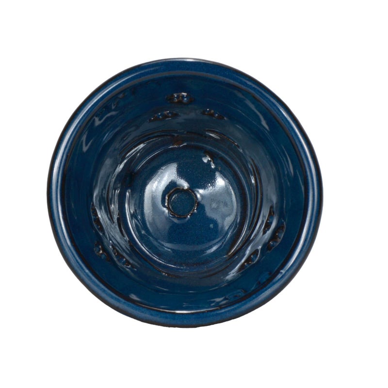 w w W&W Orchid Pot with Holes and Saucer for Repotting, 6 x 7 Inch, Blue - Image 4