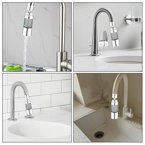 SHOPPOSTREET Kitchen Faucet Extender, Bathroom Sink Filter | Carbon Block Water Filter 360 Degree Rotating Stainless Steel - Faucet Filtration System, 3 Water Outlet Modes for Kitchen Bathroom - Image 2