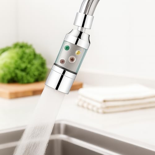 SHOPPOSTREET Kitchen Faucet Extender, Bathroom Sink Filter | Carbon Block Water Filter 360 Degree Rotating Stainless Steel - Faucet Filtration System, 3 Water Outlet Modes for Kitchen Bathroom - Image 1