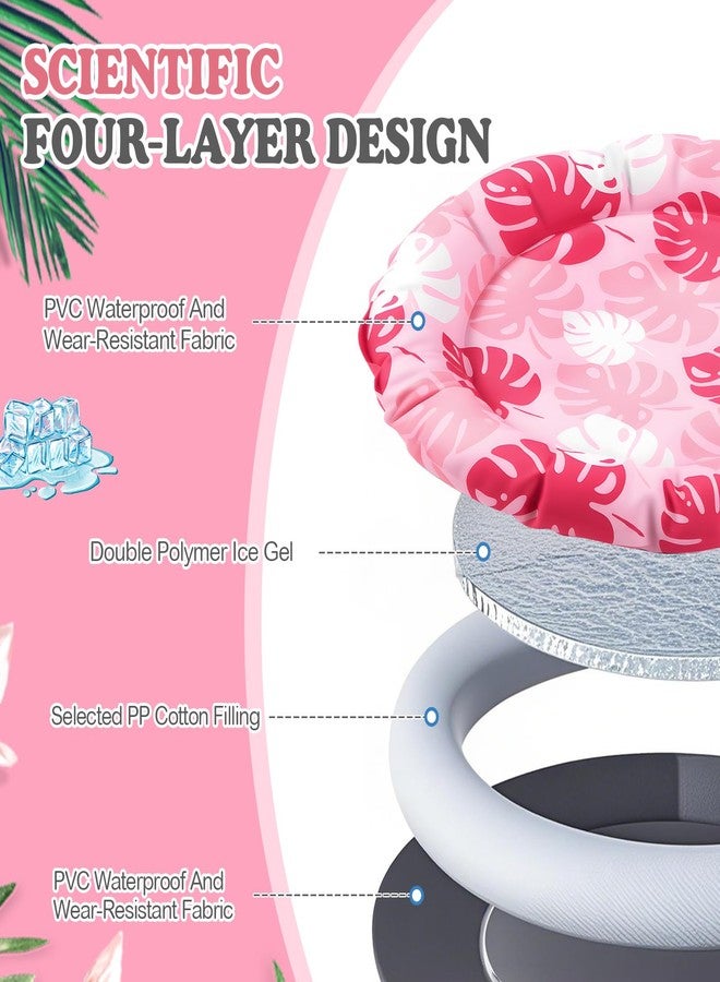 Drydiet Pet Cooling Mat for Cats and Small Dogs, 20.1'' x 20.1'' Thickened Round Pink Pad Anti-Grab Internal Gel Without Water Filling, Lightweight, Washable, Playmat for Indoor/Outdoor - Image 4