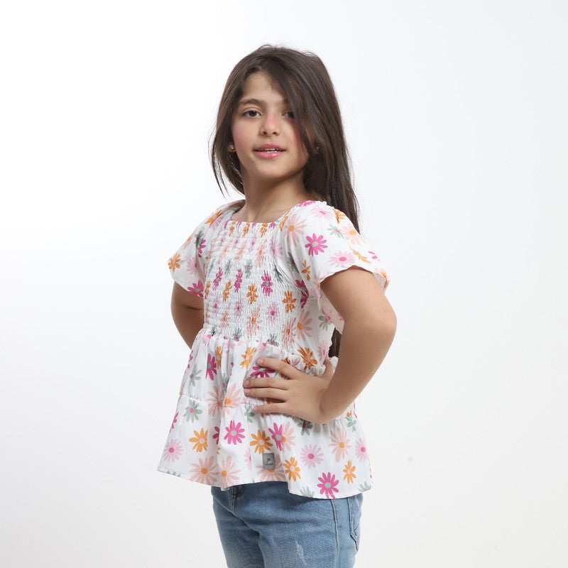 BEBO Girls' floral blouse with short sleeves_Multicolor - Image 3