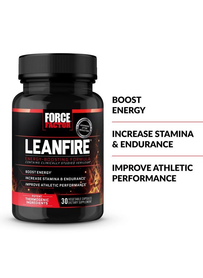 Force Factor LeanFire Pre Workout Energy Pills with Green Tea Extract and Caffeine to Increase Energy, Build Lean Muscle, Black, 30 Count (Pack of 1), Package May Vary - Image 2