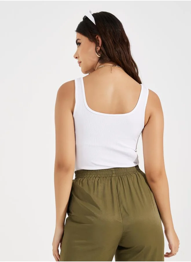 Styli Rib Square Neck Basic Bodysuit