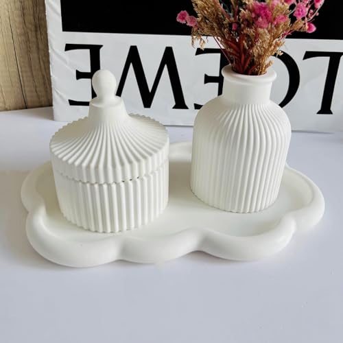 Wehous Cloud Shape Tray Silicone Mold Storage Tray Container Mold for Resin Concrete Jewelry Trinket Plate Dish Vanity Candle Holder Mold for Epoxy Resin Casting Creative Art Craft Home Decor - Image 5