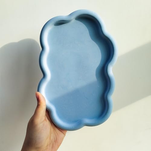 Wehous Cloud Shape Tray Silicone Mold Storage Tray Container Mold for Resin Concrete Jewelry Trinket Plate Dish Vanity Candle Holder Mold for Epoxy Resin Casting Creative Art Craft Home Decor - Image 2