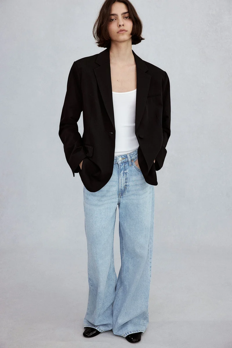 H&M Feather Soft Super Wide Ultra High Jeans