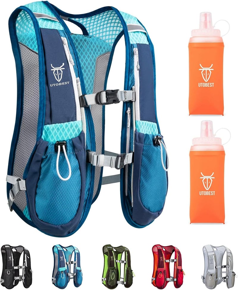 UTOBEST Running Vest, 5L Hydration Vest Lightweight, Breathable and Sweatproof Running Backpack, Adjustable Running Hydration Vest for Trail Running Marathon Race Jogging Cycling - Image 1