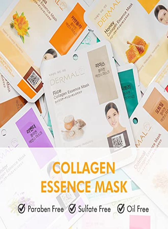 DERMAL 12 Pack Combo Best Value Set Collagen Essence Mask Sheet | Sodium Hyaluronate & Hydrolyzed Collagen Nature Made Fresh Mask | Best Korean Skin Care Mask  - Image 2