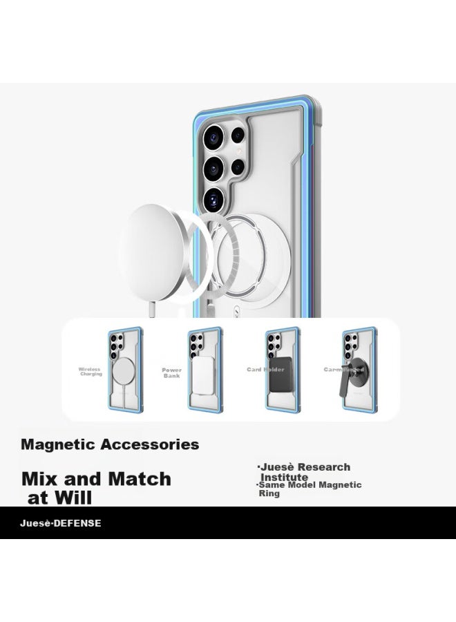 Defense Jise Phone Case For Samsung S25 Ultra, Shockproof Full Coverage Magnetic Galaxy S25 Protective Case, Transparent Airbag Lens Protection For Men, Aurora - Image 3