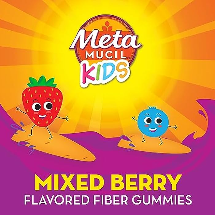 Metamucil Kids Fiber Gummies, No Sugar Added, 5g Prebiotic Plant-Based Fiber Supplement Blend, Mixed Berry Flavored, 120ct Gummies - Image 2