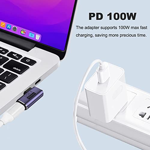 Tobo USB C 90 Degree Adapter, Right Angle Type C Male to Female Adapter Extender Support 100W Fast Charging 40Gbps Data Transfer 8K@60Hz Video(TD-944CC, Pack-of-2) - Image 5