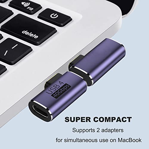 Tobo USB C 90 Degree Adapter, Right Angle Type C Male to Female Adapter Extender Support 100W Fast Charging 40Gbps Data Transfer 8K@60Hz Video(TD-944CC, Pack-of-2) - Image 3