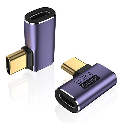 Tobo USB C 90 Degree Adapter, Right Angle Type C Male to Female Adapter Extender Support 100W Fast Charging 40Gbps Data Transfer 8K@60Hz Video(TD-944CC, Pack-of-2) - Image 1