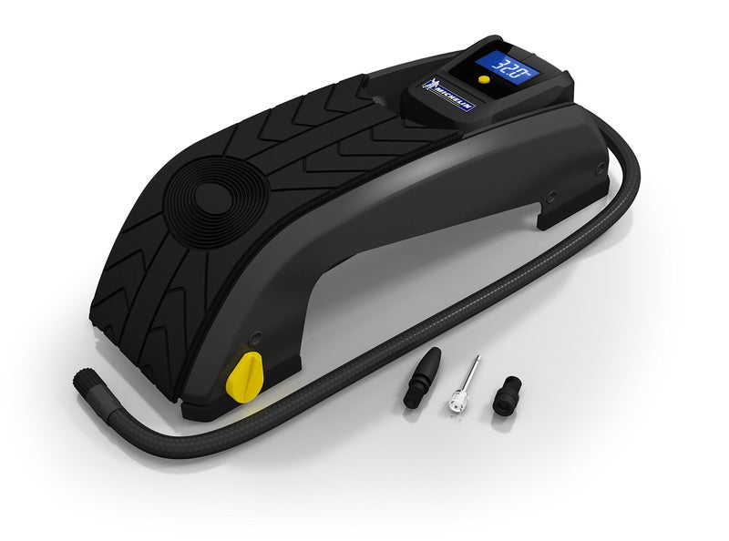 MICHELIN 12208 Digital Single Barrel Foot Pump with Rubber Feet (Black) - Image 1