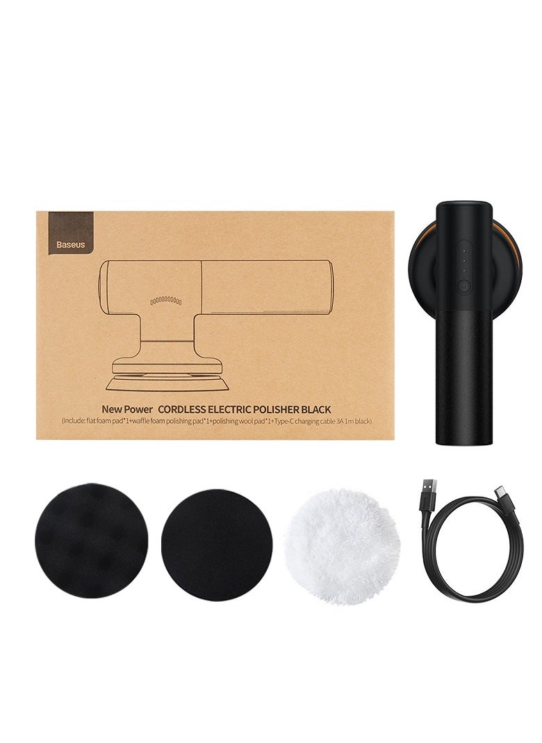 Baseus - Cordless Electric Polisher, 4000mAh Battery, Dual-Speed Polishing Machine, Type-C Fast Charging, Waxing & Buffing Kit for Cars, Home Furniture, Scratch Removal, Includes Flat Foam Pad, Waffle Polishing Pad, Wool Buffing Pad – Portable Car Detailing Tool for Auto & DIY Use - Image 1