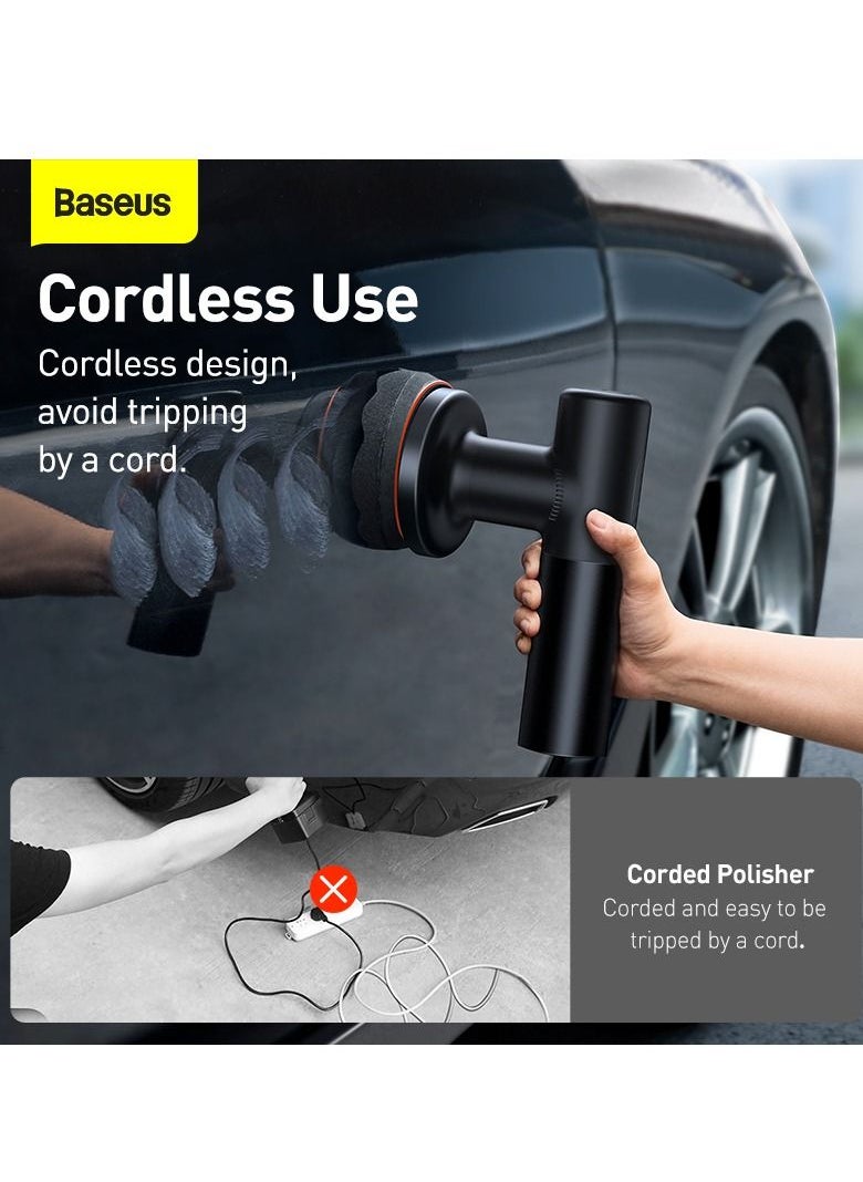 Baseus Baseus Wireless Portable Car Polisher 4000mAh Cordless Car Buffer Vehicle Polishing Machine w 3800RPM Dual Speed 3 Polishing Pads Auto Waxing Tools UAE Dubai Abu Dhabi