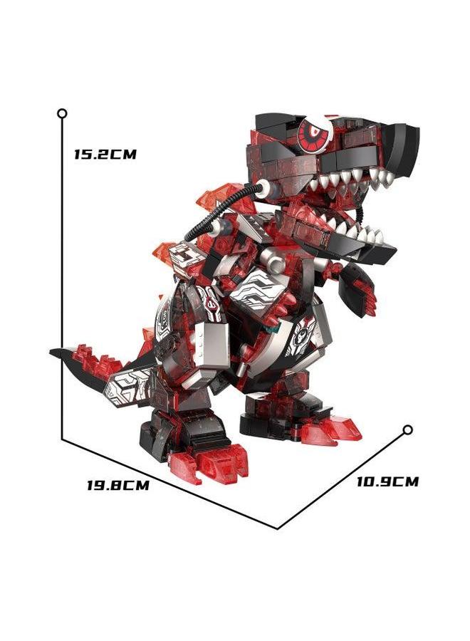 Zhegao DZ4101 Luminous Mechanical Dinosaur Tyrannosaurus Rex Turtle Children's Educational Assembled Building Blocks Toy Ornaments Gift-Color:Zhegao 662022 -1 Red Lotus Magic Dragon  - Image 1