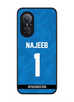 Rugged Black Edge Case for Huawei Nova 9 SE , Slim fit Soft Case Flexible Rubber Edges Thin Cover - Player Name - Najibullah Zadran, Jersey Number- 1