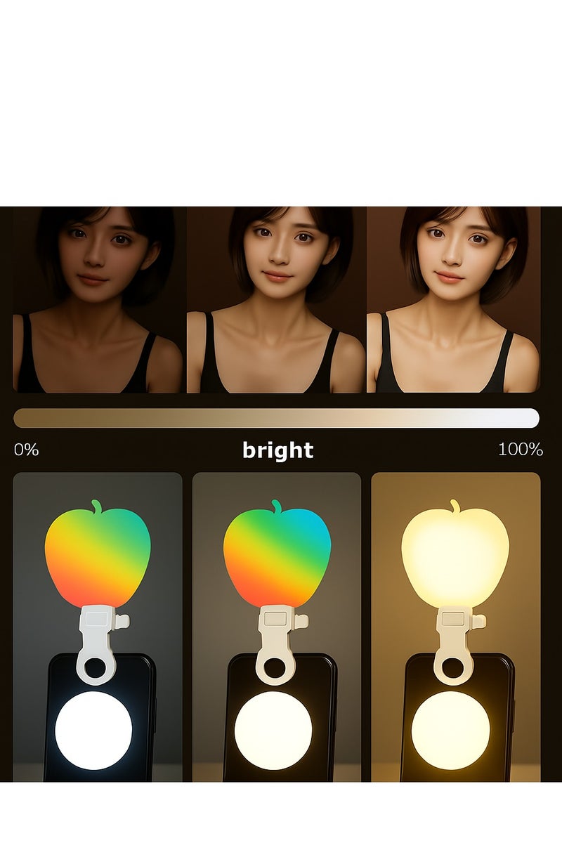 SelfieLight Clip-on Rechargeable LED Fill with 3 Light Modes & RGB Adjustable Brightness, Portable Circle Light for iPhone, Laptop, Makeup, Video Conferencing, TikTok & Live Stream - Image 5