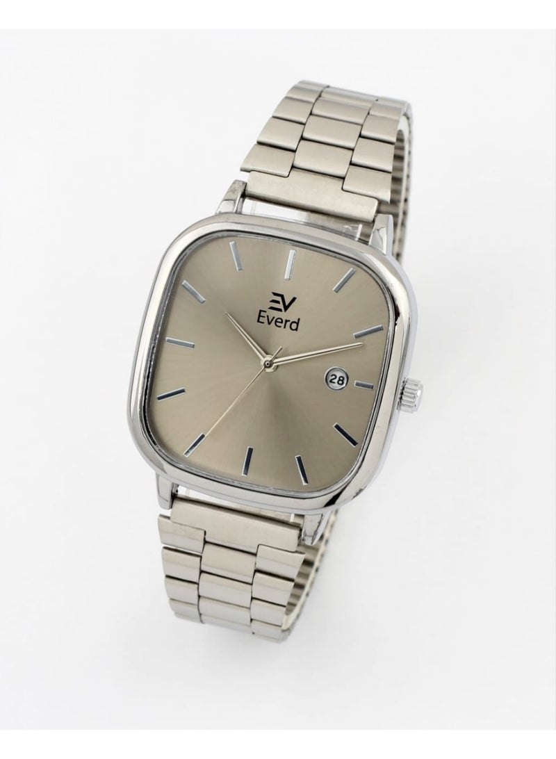 إيفيرد ساعة يد رجالية كوارتز فاخرة وعصرية، مقاومة للماء، مزودة بإضاءة خلفية وتاريخ.