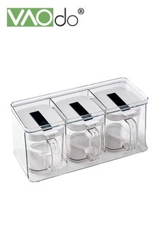 Kitchen Spice Pots 4 Pieces Clear Seasoning Box, Storage Container Condiment Jars Acrylic Seasoning Box with Cover and Spoon  3 Grids Clear Seasoning Box with Handle and Spoon Hanging Storage Hanging - pzsku/ZE4A8B0CA9E3A940D73B2Z/45/_/1691669091/01d9b4f3-1670-42dc-8334-1269b453187e