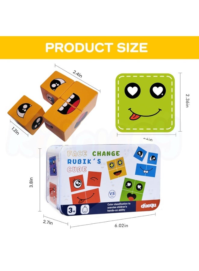 Face Expression Cube Game for Kids Ages 3+, Educational Emotion Changing Cubes, Cute Expression Puzzles, and a Fun Gift for Boys and Girls | 16 Cubes and 72 Design Cards - Image 2