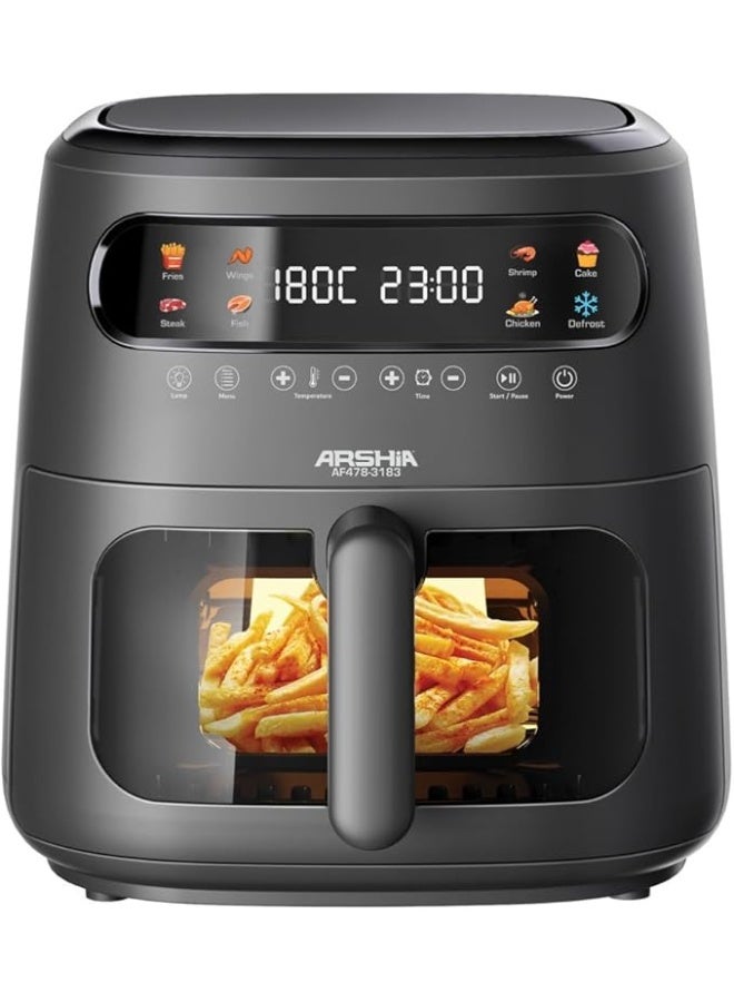 آرشيا مقلاة هوائية متعددة الوظائف من أرشيا سعة 8 لتر، لون أسود، AF478-3183 - Image 1