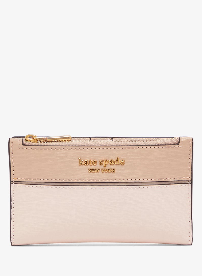 كيت سبيد محفظة بسحاب وتفاصيل شعار - Image 1