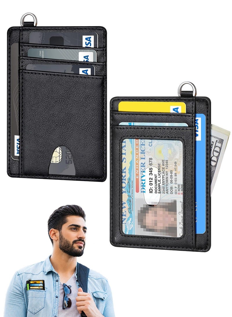 محفظة نحيفة، محافظ جيب أمامية، حجب RFID، حامل بطاقة الائتمان - Image 1
