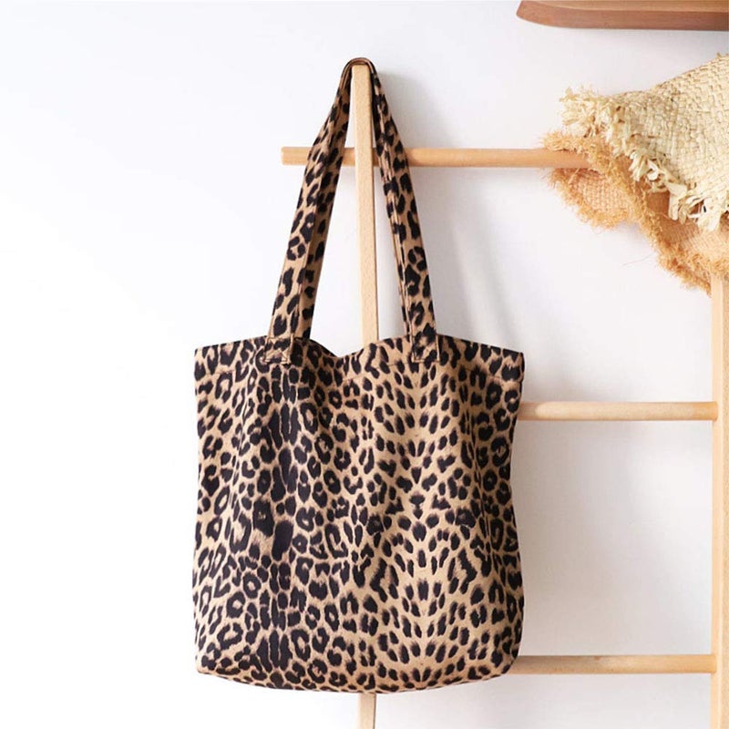 Valentoria Leopard Shoulder Bag Soft Large Tote Purse Handbag Travel Satchel for Women - Image 2