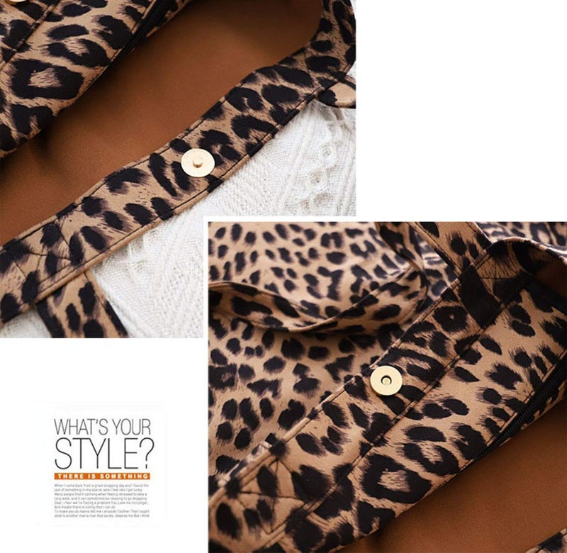 Valentoria Leopard Shoulder Bag Soft Large Tote Purse Handbag Travel Satchel for Women - Image 5