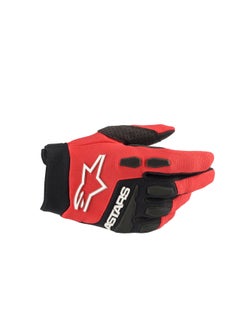 قفازات Alpinestars للشباب والأطفال - أحمر لامع وأسود