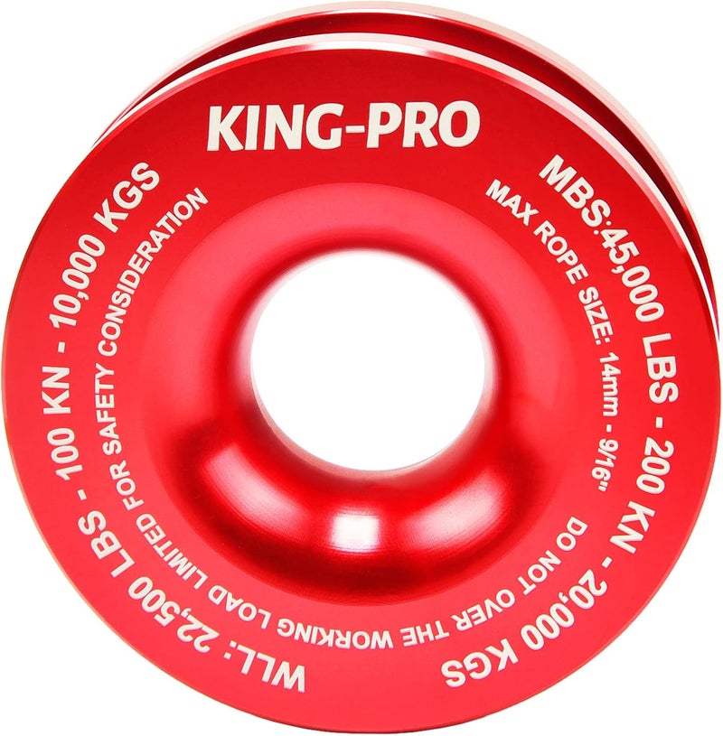 كينج › حلقة الاسترداد KING-PRO، 45000 رطل، حلقة سحب ونش بكرة، لمركبات ATV UTV SUV شاحنة مركبة للطرق الوعرة، استرداد قيد ناعم (أحمر) - Image 2