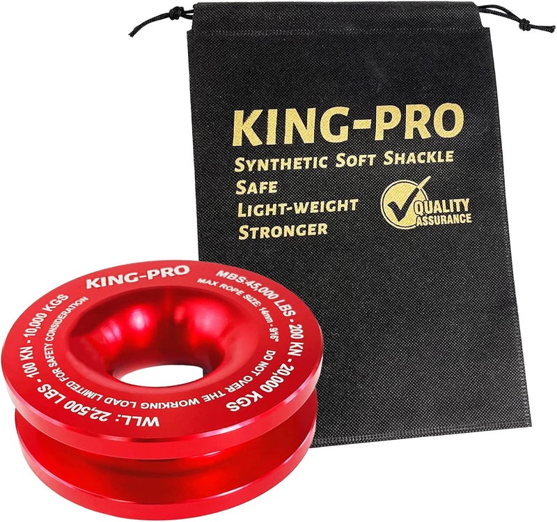 كينج › حلقة الاسترداد KING-PRO، 45000 رطل، حلقة سحب ونش بكرة، لمركبات ATV UTV SUV شاحنة مركبة للطرق الوعرة، استرداد قيد ناعم (أحمر) - Image 3