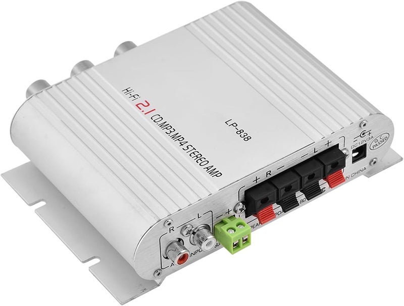 Yinhing HiFi 2 Channel Powerful Digital Car Home Amplifier Silver - Image 1