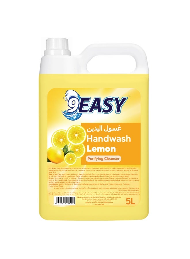 9EASY غسول يد مضاد للبكتيريا برائحة الليمون 5 لتر - Image 1
