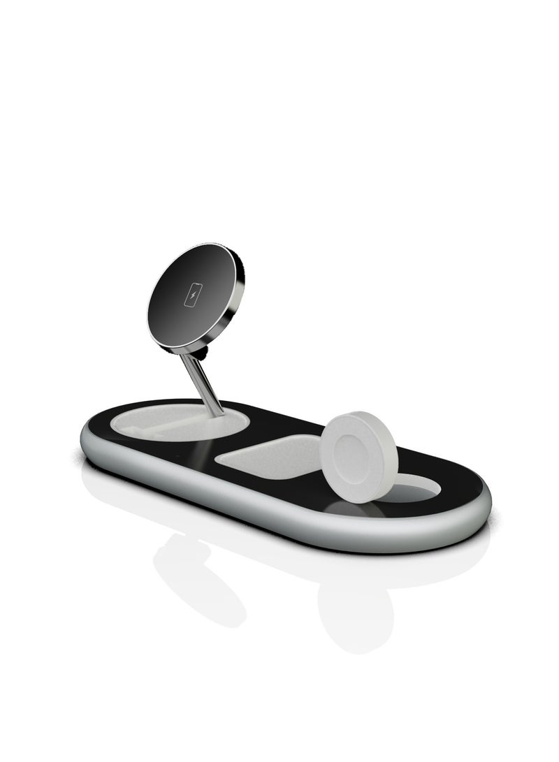 3 in 1 Magnetic Wireless Charger Foldable, Fast MagSafe Wireless Charging Station for iPhone , apple Watch , Airpods, Mag-Safe Charger Stand.