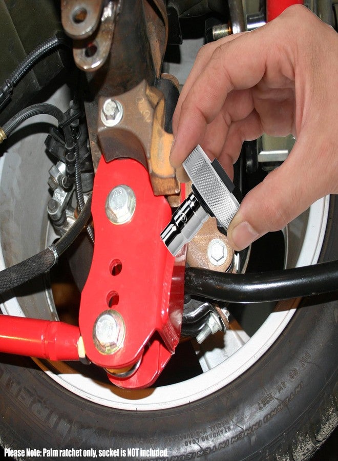 ياكاموز مجموعة مفاتيح ربط صغيرة من YAKAMOZ مكونة من 3 قطع، مجموعة مفاتيح ربط بمقبض راحة اليد 1/4 و3/8 و1/2، مفتاح ربط بمقبس إصبع قابل للعكس، مفتاح ربط قصير بعجلة إبهام للمساحات الضيقة - Image 5